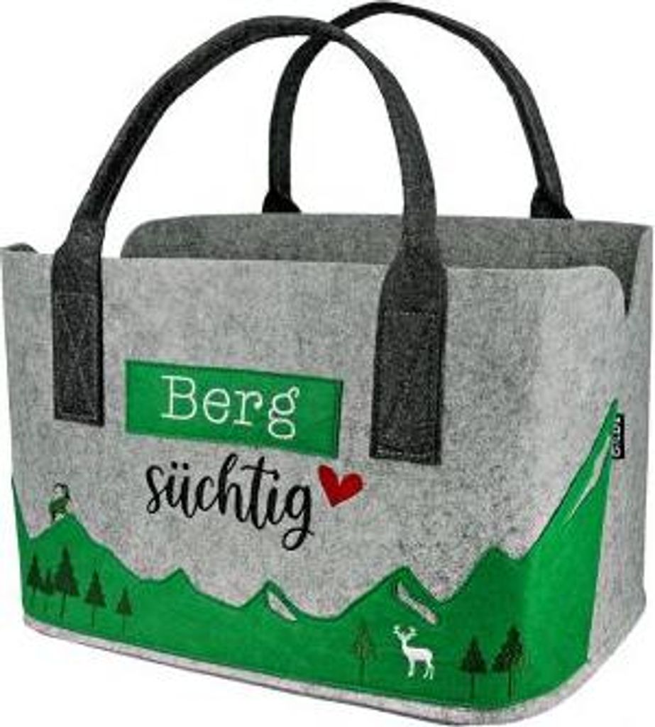 Taška Gilde, obdélníková, "Berg süchtig", nápis, plsť, Obrázek produktu 