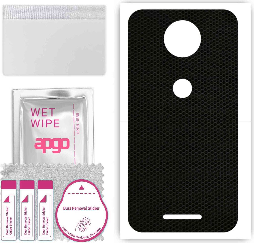 apgo Rückseite Schutzfolie, Skin, kompatibel mit Motorola Moto C, Hinten Displayschutzfolie aus Vinylfolie, kratzfest, einfache Montage - Matrix
