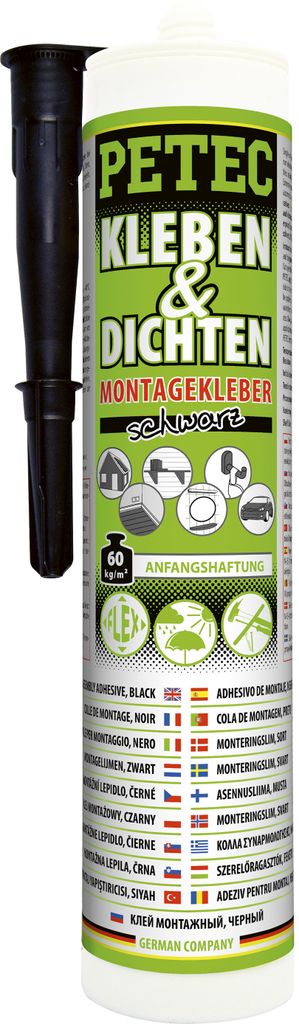 Petec Montagekleber Montagepaste Kleben & Dichten schwarz 290ml 94629