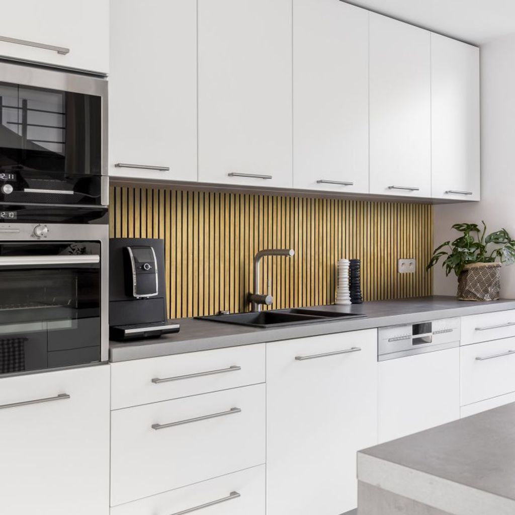Dedeco Küchenrückwand Motiv: Holz V7, 3mm Aluminium Alu-Platten als Spritzschutz Küchenwand Verbundplatte wasserfest, inkl. UV-Lack glänzend, a...