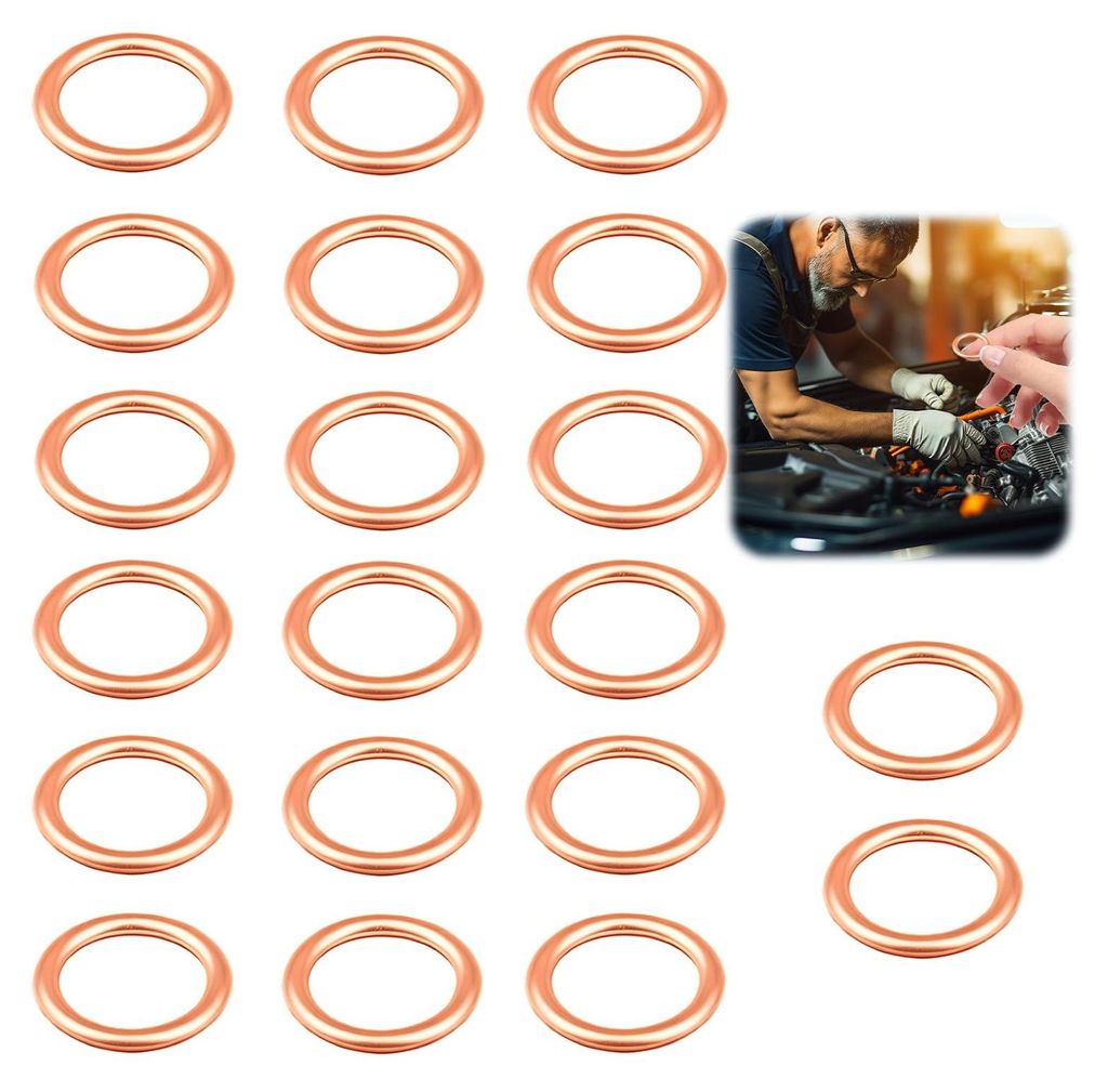 16 Kupferdichtringe M16 x 22 mm für Ölablassschrauben, Schrauben, Muttern und Federn