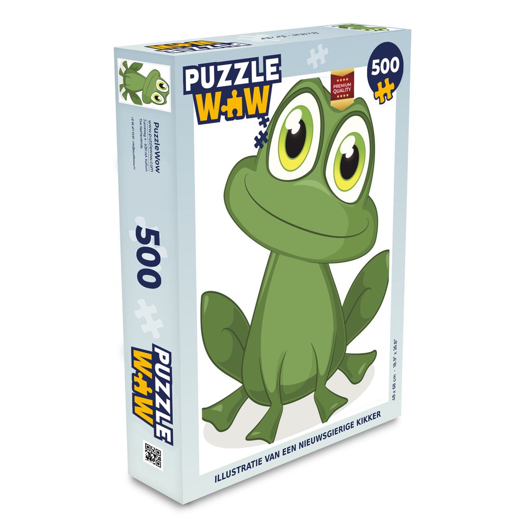 MuchoWow Puzzle 500 Teile Frosch - Lustig - Weiß - Denken - Spiel - Toy