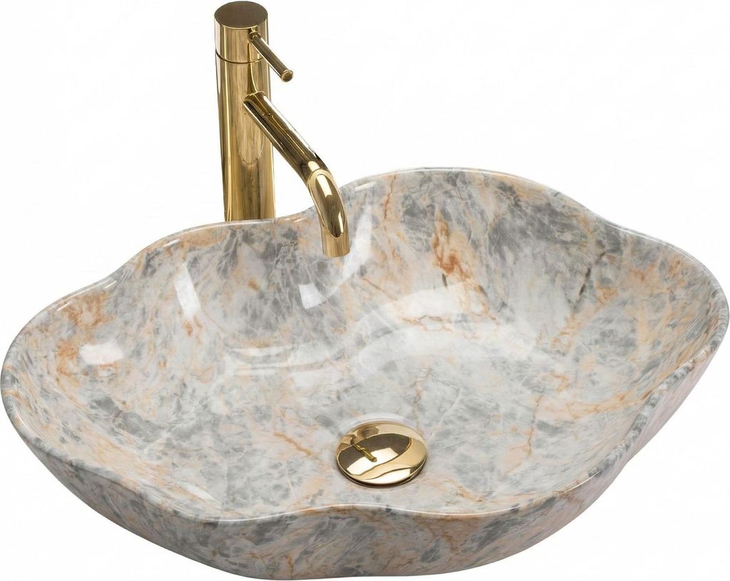 Aufsatzwaschbecken Rea Pearl Ruststone Beige
