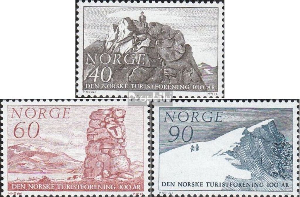 Briefmarken Norwegen 1968 Mi 561-563 (kompl.Ausg.) postfrisch 100 Jahre Fremdenverkehrsverein