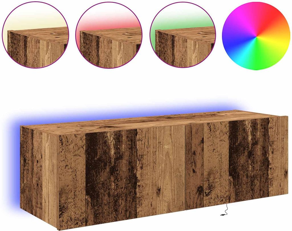 TV-Wandschrank 2 pcs Altholz 100 x 35 x 31 cm Holzwerkstoff