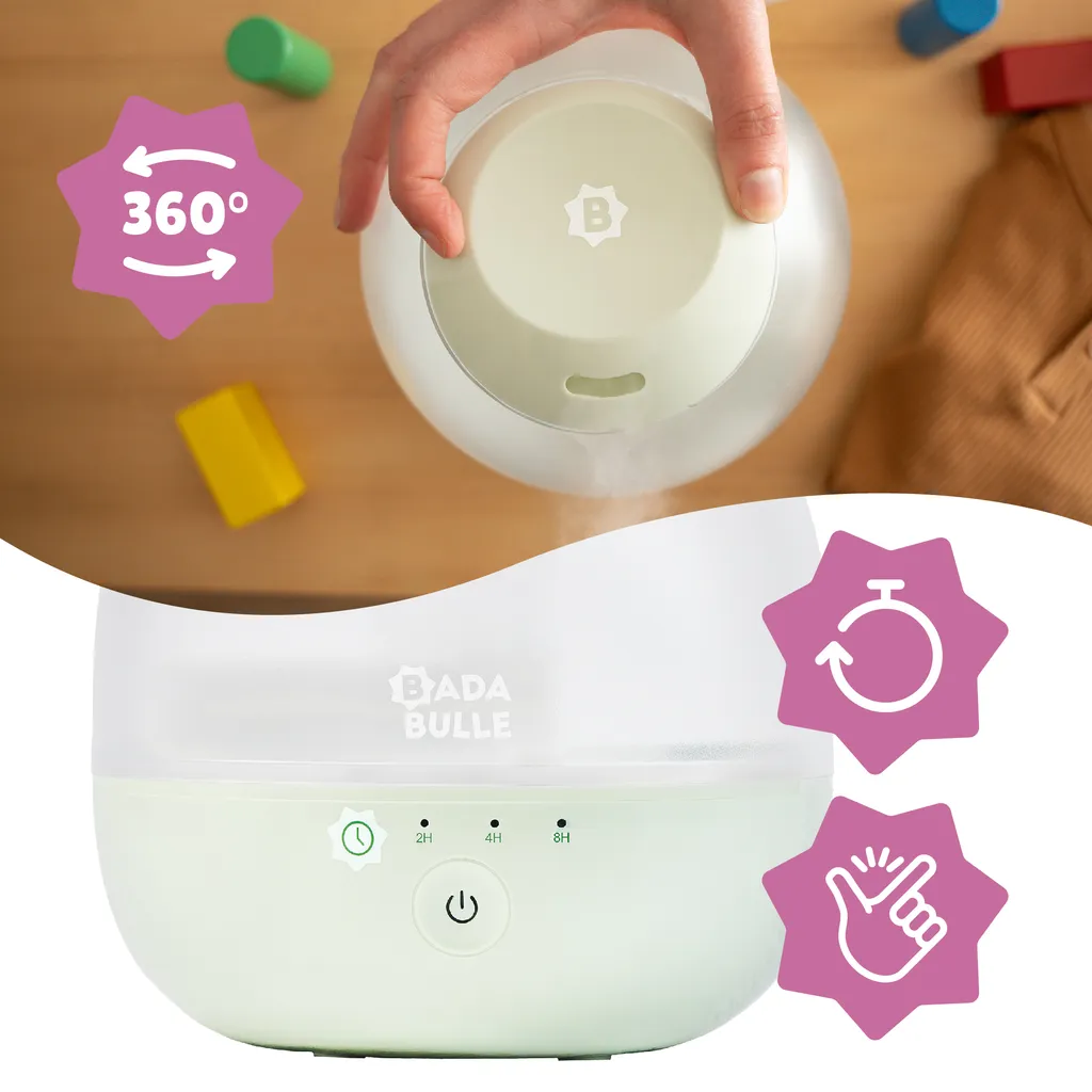 Humidificateur d'air Bubble Silencieux 400ml - Diffuseur LED 7 Couleurs - 3
