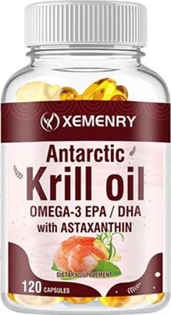 Antarctic Krill Oil 2000mg (120 Kapseln) Nahrungsergänzungsmittel, Haut, Herz, Augen, Gehirn