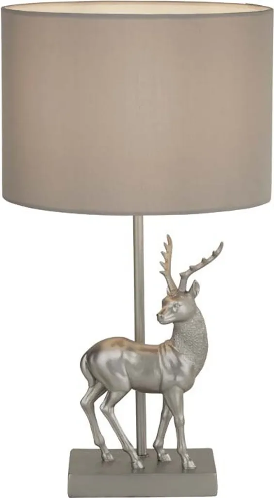 Lampe de chevet cerf argent - Veilleuse décorative design en argent