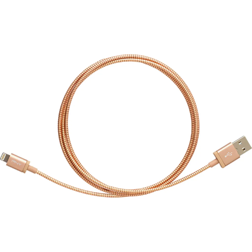 Câble Lightning en métal incassable 1,2m Rose Gold ChargSync ultra résistant