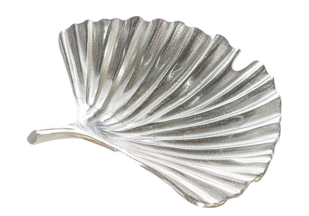 Casablanca Schale Ginkgo Alu antik silberf. 33x33cm Höhe: 10 cm Breite: 33 cm Tiefe: 33 cm 43064