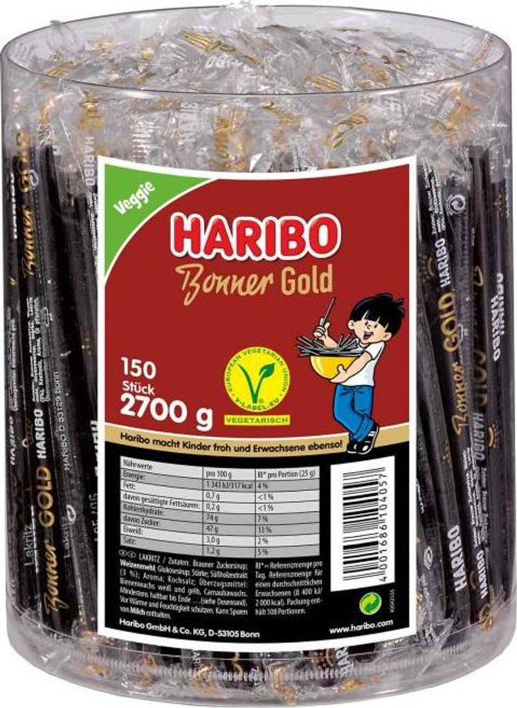 HARIBO Bonner Gold Lakritz 150 Stück Produktbild 