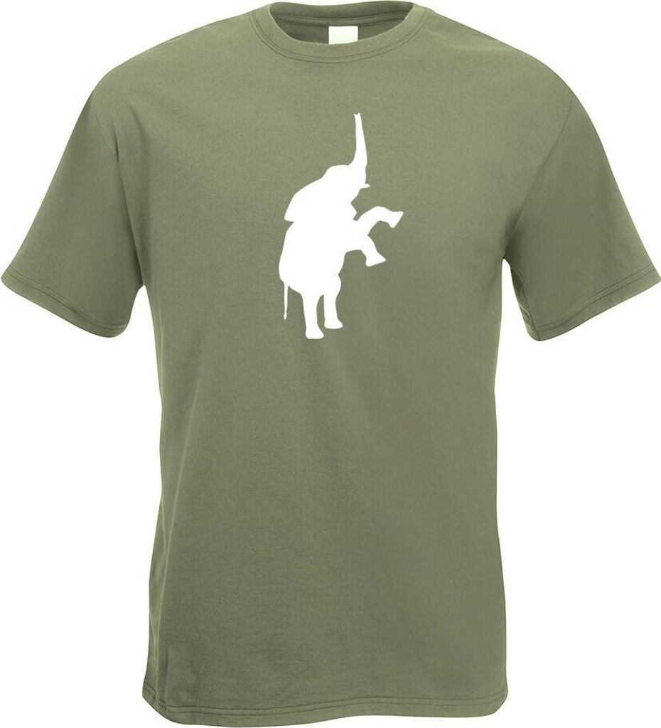Kiwistar - T-Shirt - Olive - Elefant Motiv 3 - Rüsseltiere Herren Funshirt Bedruckt Design Sprüche Spruch Motive - mit Motiv Bedruckt - Funshirt ...