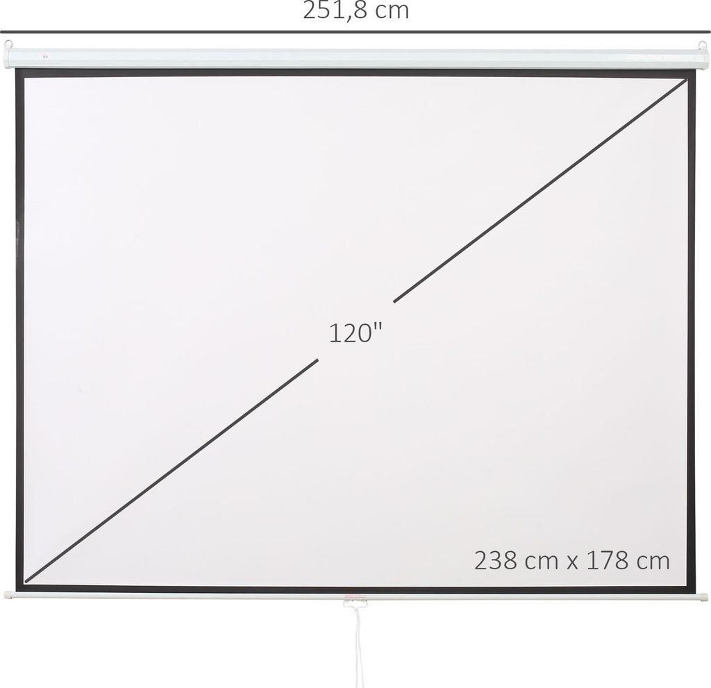 HOMCOM Beamer Leinwand 244 x 183 cm 120 Zoll 4:3/ 16:9 Produktbild 