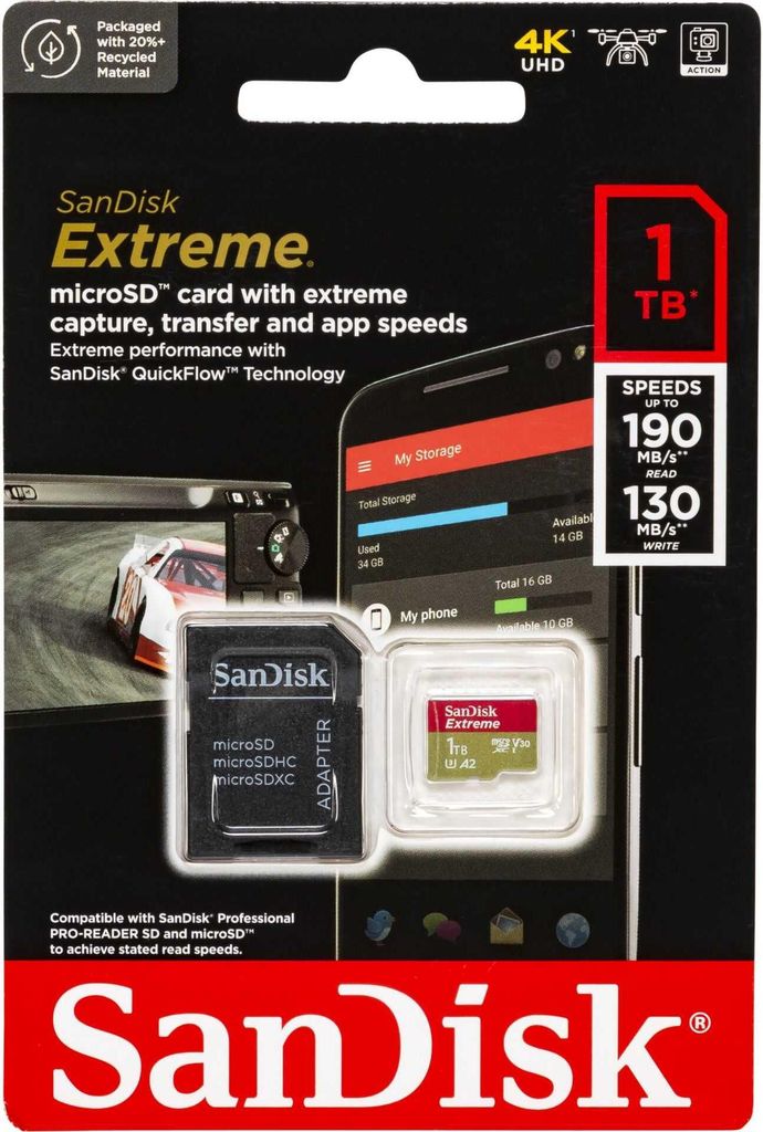 SanDisk microSDXC            1TB Extreme A2 C10 V30 UHS-I Produktbild 