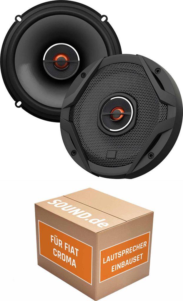 Lautsprecher Boxen Einbaupaket Front JBL GX602 passend für Fiat Croma Typ 194 | 2x Tief-Mitteltöner mit integriertem Hochtöner 180W MAX