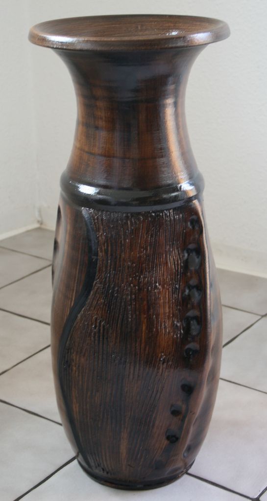 BODENVASE Keramik 60cm algarve1 Schwarzbraun
