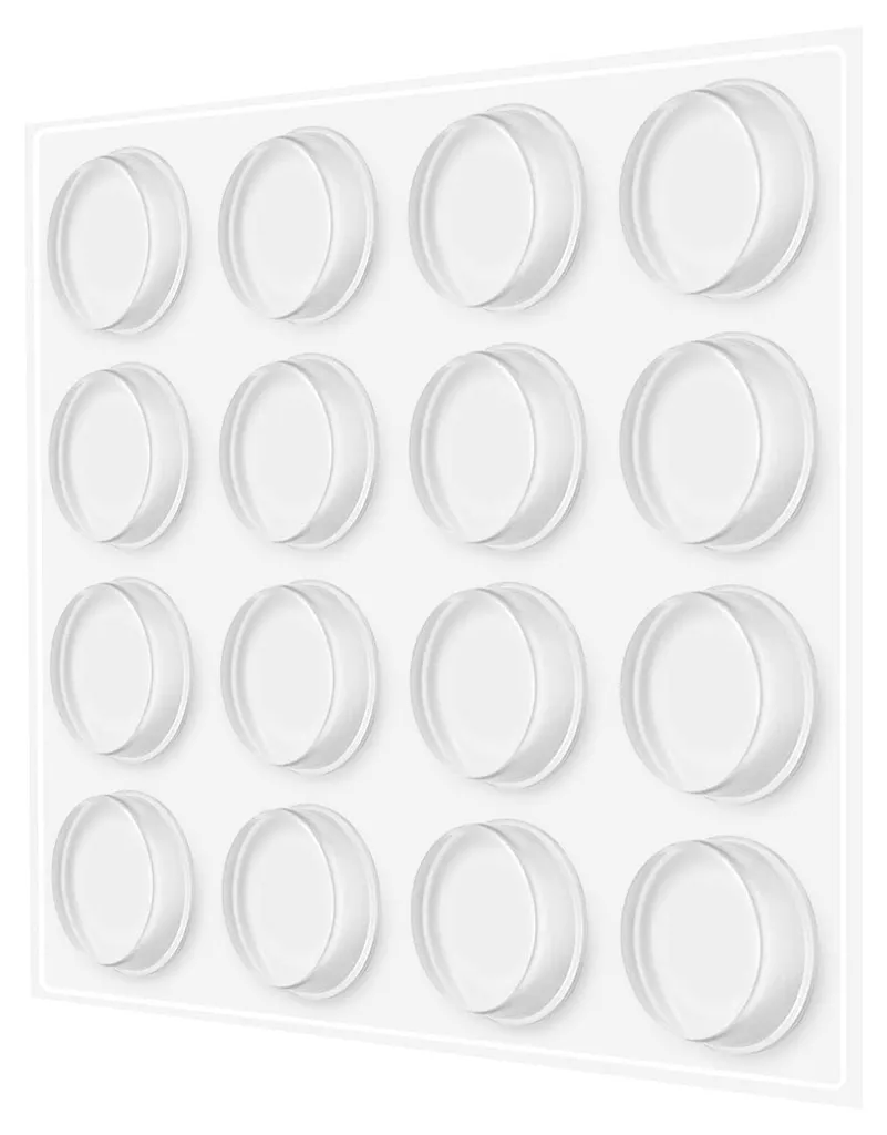 16 Amortisseurs Autocollants 20x5mm Transparents - Butoirs de Porte