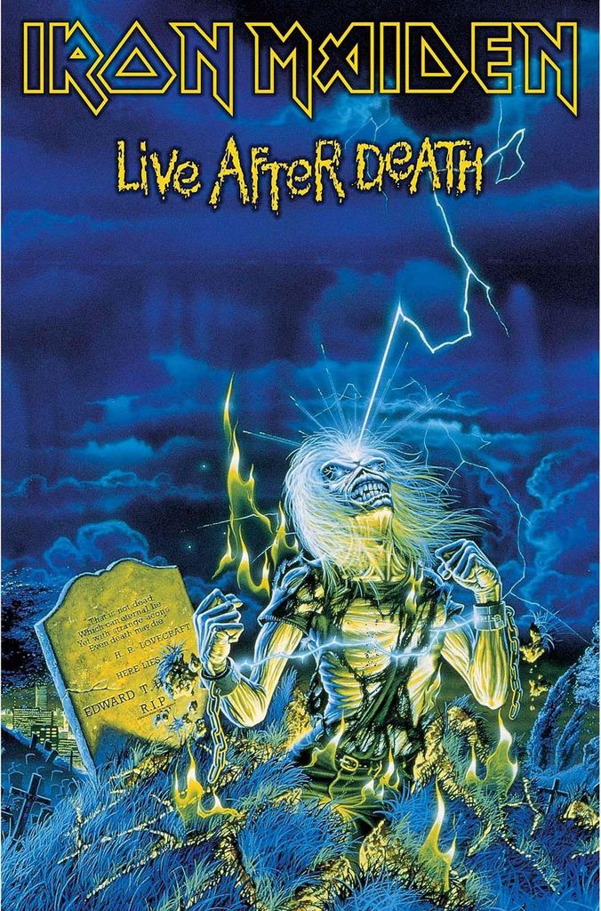 Iron Maiden - Poster "Live After Death", Stoff RO2588 (106 cm x 70 cm) (Blau)