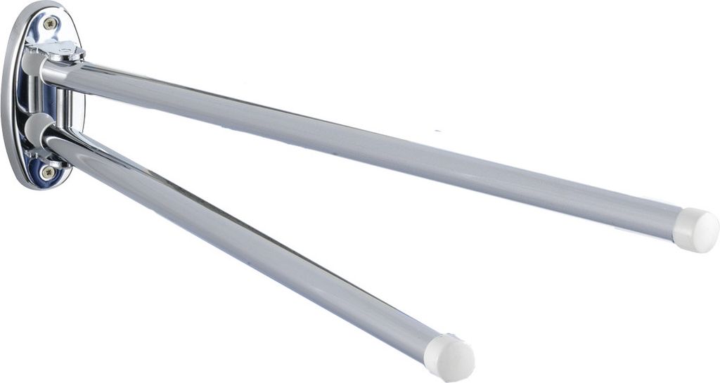 WENKO Handtuchhalter Basic mit 2 Armen Aufbewahrung Ordnung Badezimmer