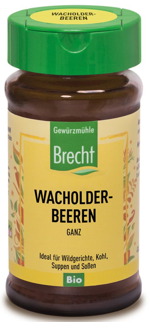 Brecht Gewürzmühle Wacholderbeeren ganz Glas 25g,