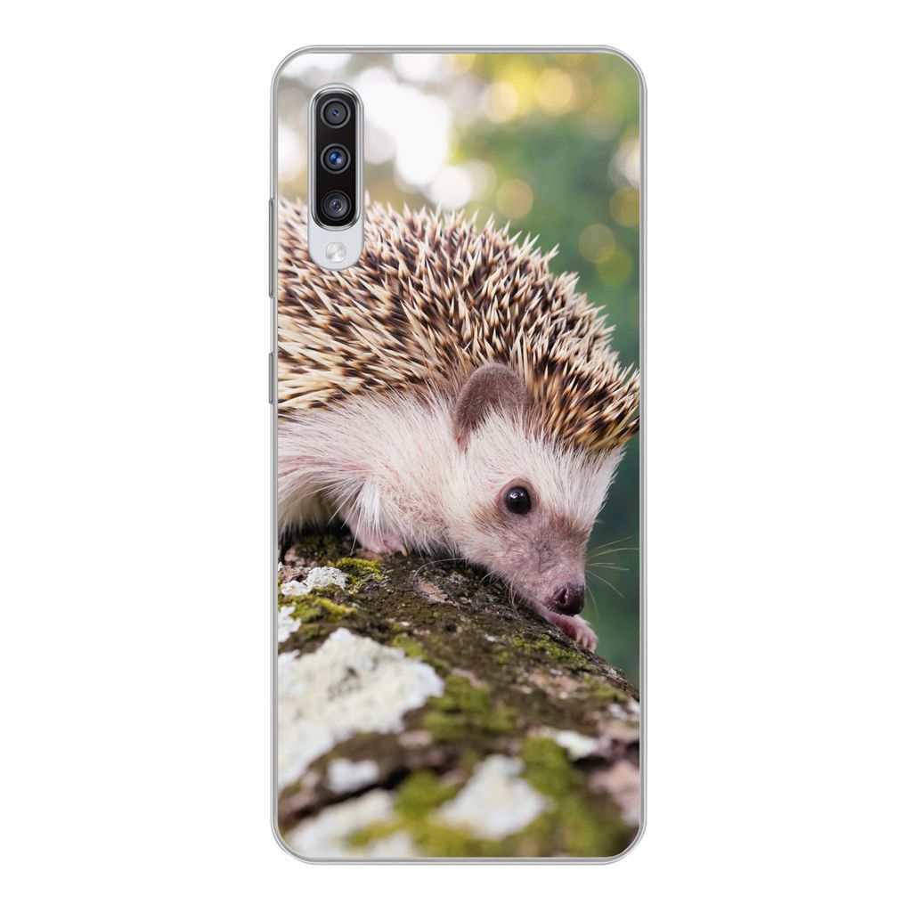 MuchoWow Handyhülle Schutzhülle Hülle für Samsung Galaxy A70 Baby - Igel - Baum Silikon Softcase Handy Hülle - Schutzhaube