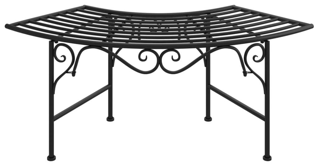 vidaXL Ławka pod drzewo 113 cm stal czarna Zdjęcie produktu 
