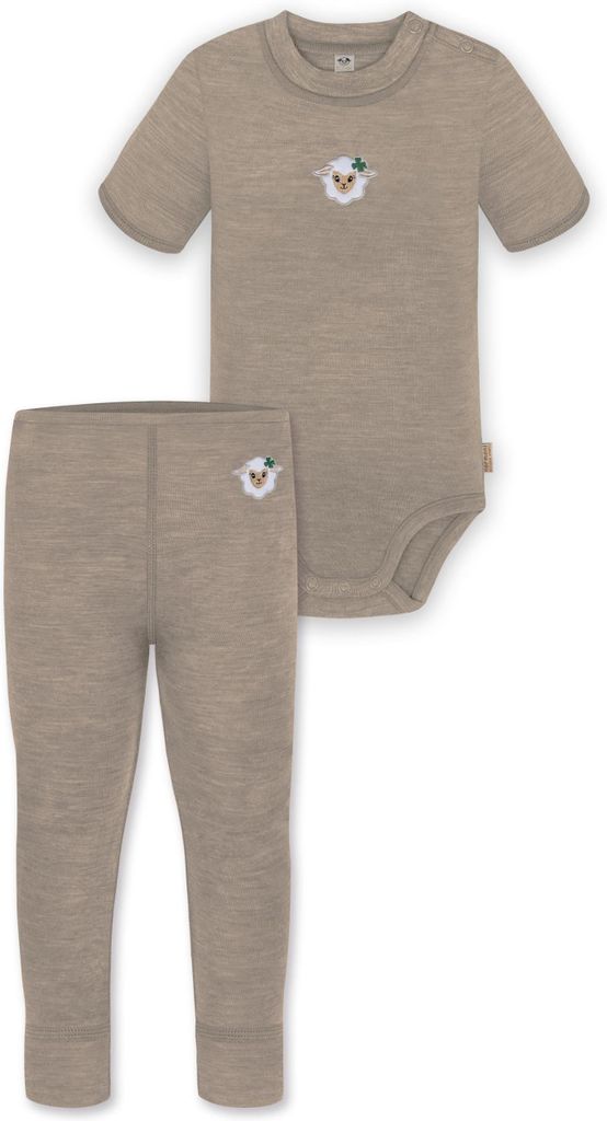 normani Baby Merino Kurzarmbody „Tihoi" und Hose „Tutira"