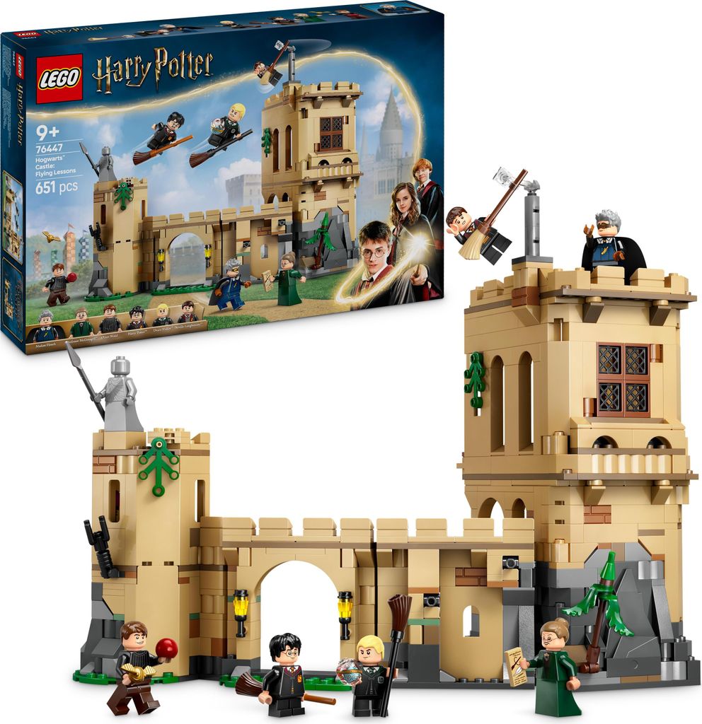 LEGO Harry Potter Schloss Hogwarts: Flugstunden, Abenteuer-Spielset mit 6 Minifiguren zum Sammeln, inkl. Draco Malfoy & Professor McGonagall, Rolle...