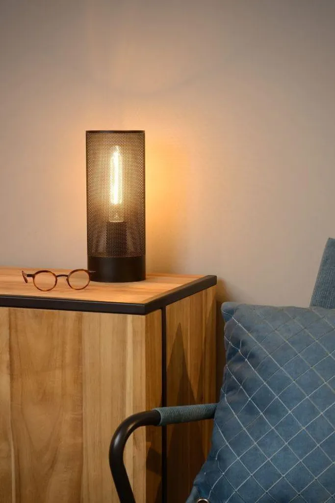 Petite Lampe de Table Noire BELI Ø 12 cm - Éclairage d'Appoint Chic E27
