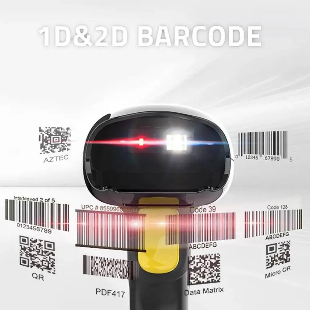 Scanner de codes-barres 2D sans fil Qoltec avec technologie 2.4 GHz - 5