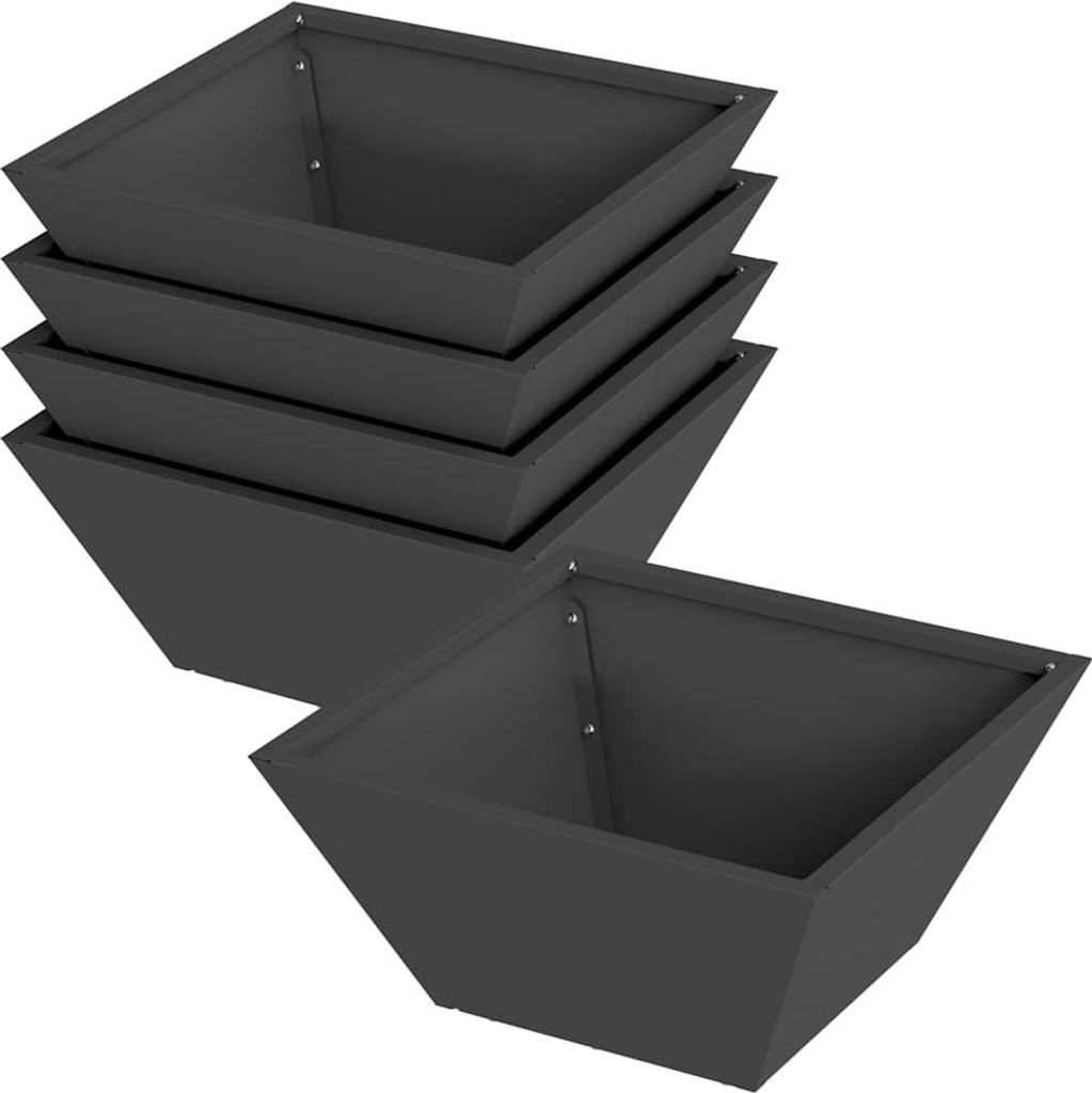 Garten-Pflanzgefäß 5 pcs Schwarz 35 x 35 x 15 cm