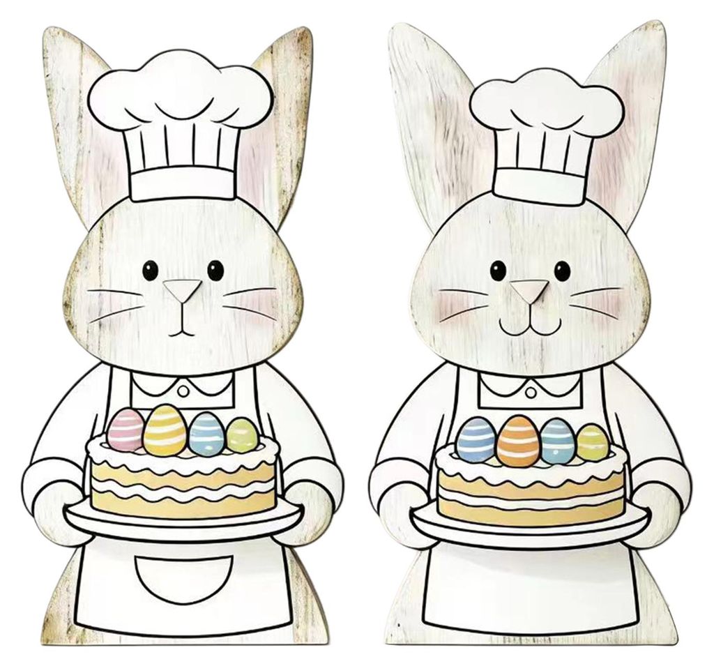 2er-Set Osterhasen-Tischdekoration im Landhausstil, rustikales Hasenpaar, Tischdekoration für Zuhause, Büro, Frühling, Ostern, Party, Tischmitte...