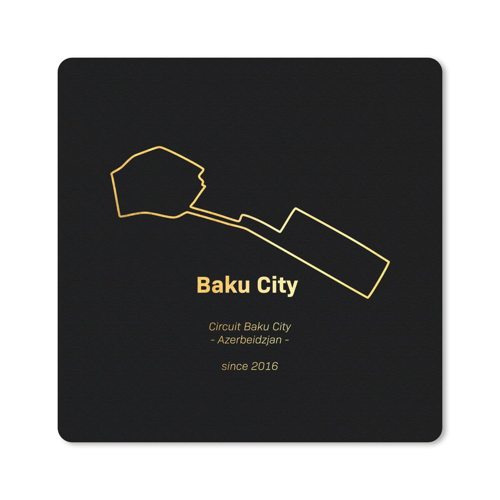 MuchoWow Mauspad Mousepad Formel 1 - Baku - Rennstrecke 30x30 cm - Mousepads - Maus Mat - Pad - Mausunterlage - Gaming
