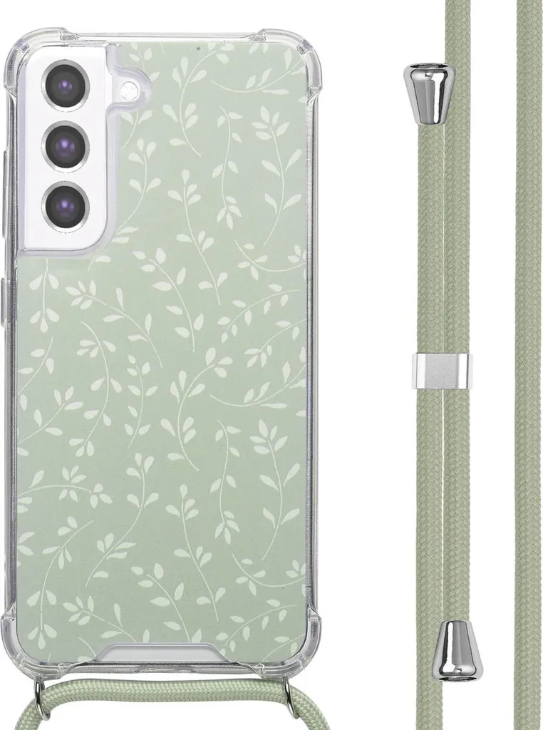 Cover iMoshion Samsung Galaxy S21 FE Designer - Smoke Green Flowers