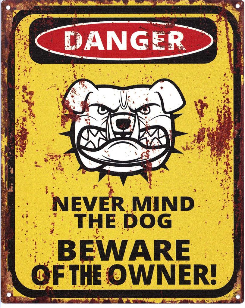 Moritz Deko Blechschild Danger of the Owner Retro Geschenk-Idee aus Metall Vintage-Design zur Dekoration