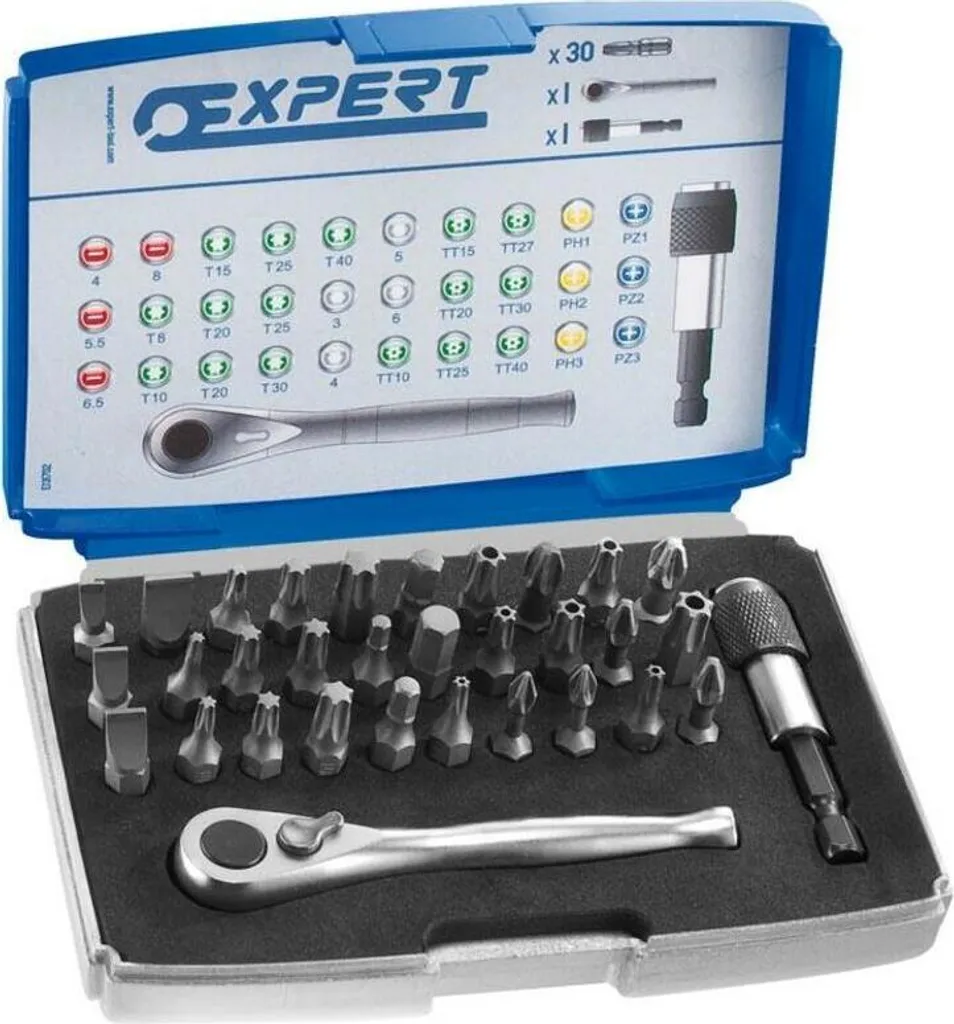 EXPERT Bit-Satz 30-teilig 1/4 - Coffret de vissage complet haute précision