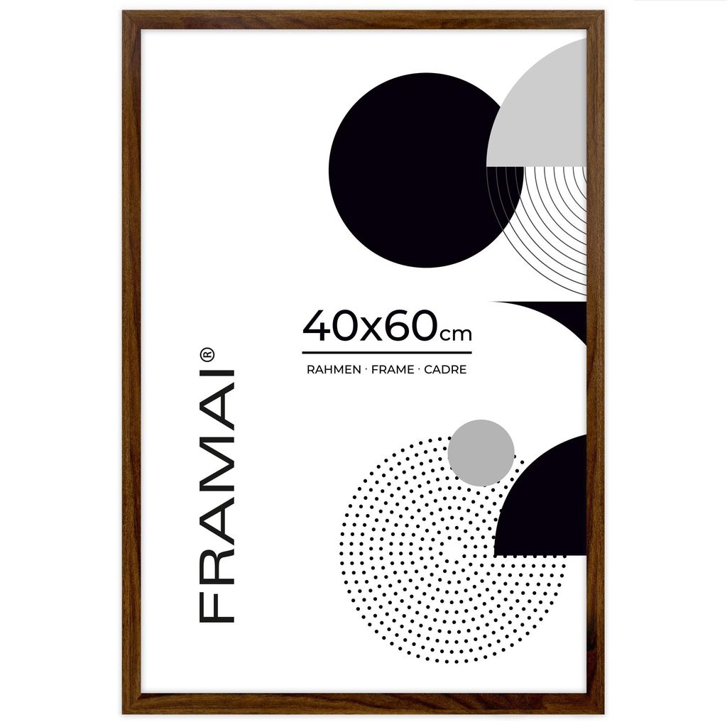 Cornice FRAMAI® 40x60 in MDF marrone: cornice ecologica con Immagine del prodotto 