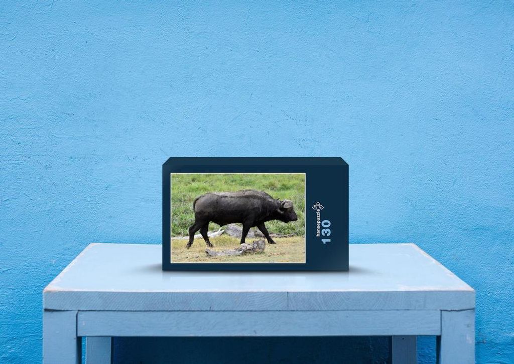 hansepuzzle 80724 - Bison Puzzle, 130 Teile, Natur, 28,7 x 20,0cm mit hochwertiger Aufbewahrung, Kartonbox und wiederverschließbarem Beutel