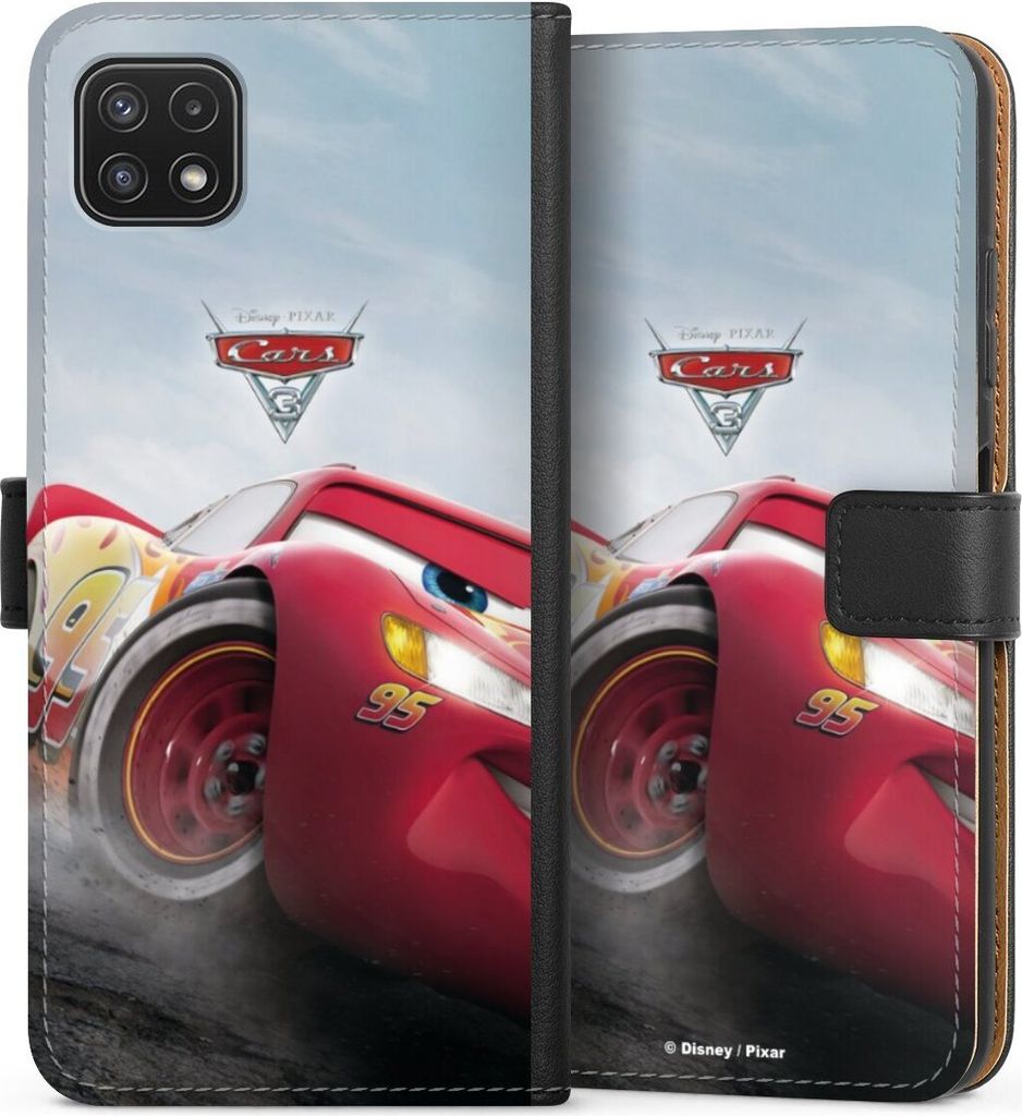 DeinDesign Klapphülle für Samsung Galaxy A22 5G Handytasche Lederhülle Tasche Cars Lightning Mcqueen 95 Offizielles Lizenzprodukt