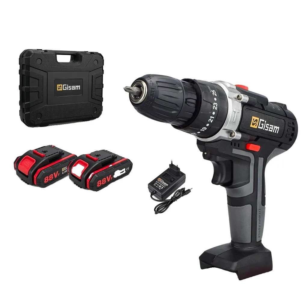 Perceuse visseuse 21V sans fil 25Nm, pack double batterie en mallette