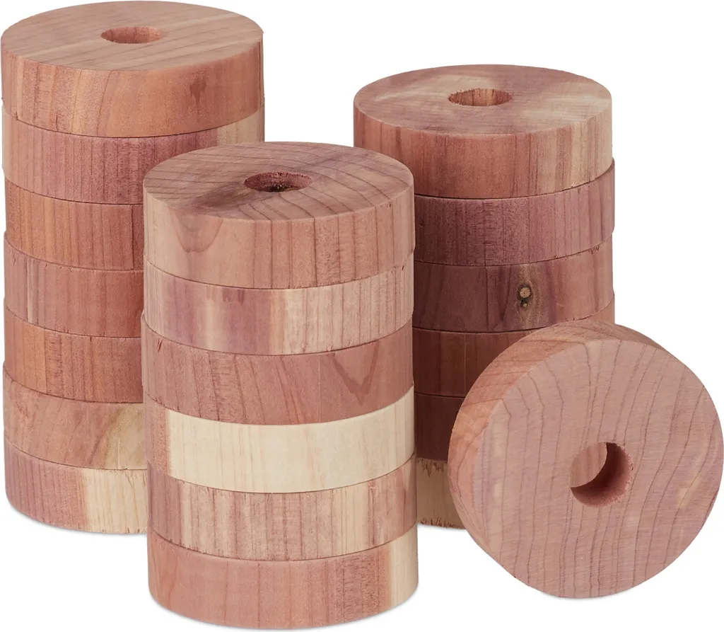 Disques en Bois de Cèdre Rouge Anti-Mites Répulsif Naturel x100