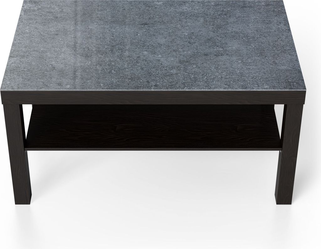 DEQORI Couchtisch 90x55 cm Schwarz 'Detaillierte Betonwand' Glas Beistelltisch