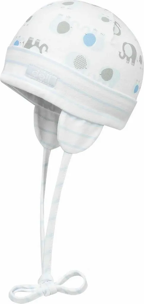 Berretto Neonato Döll Elefantini con Laccetti | 100% Cotone Soft