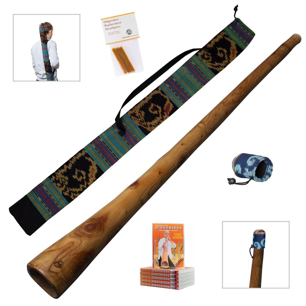 Mahagoni Didgeridoo 147cm – Inklusive DVD, Tragetasche, Bienenwachs & Mundstückschutz