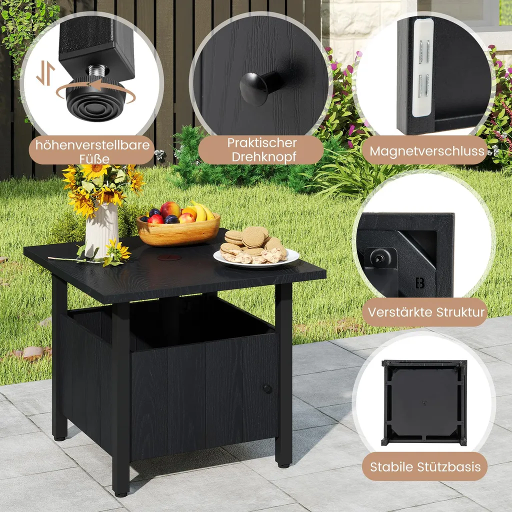 Table Basse Extérieure Résistante aux Intempéries avec Pied de Parasol - 8