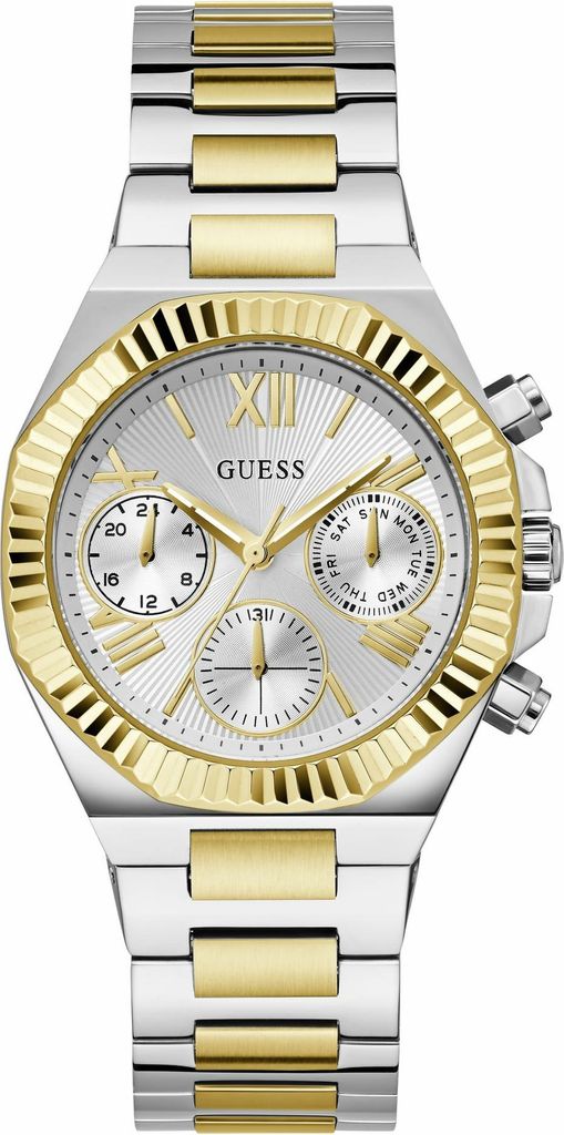 Guess Damen Multifunktionsuhr EQUALITY GW0769L3 Silber und Gold