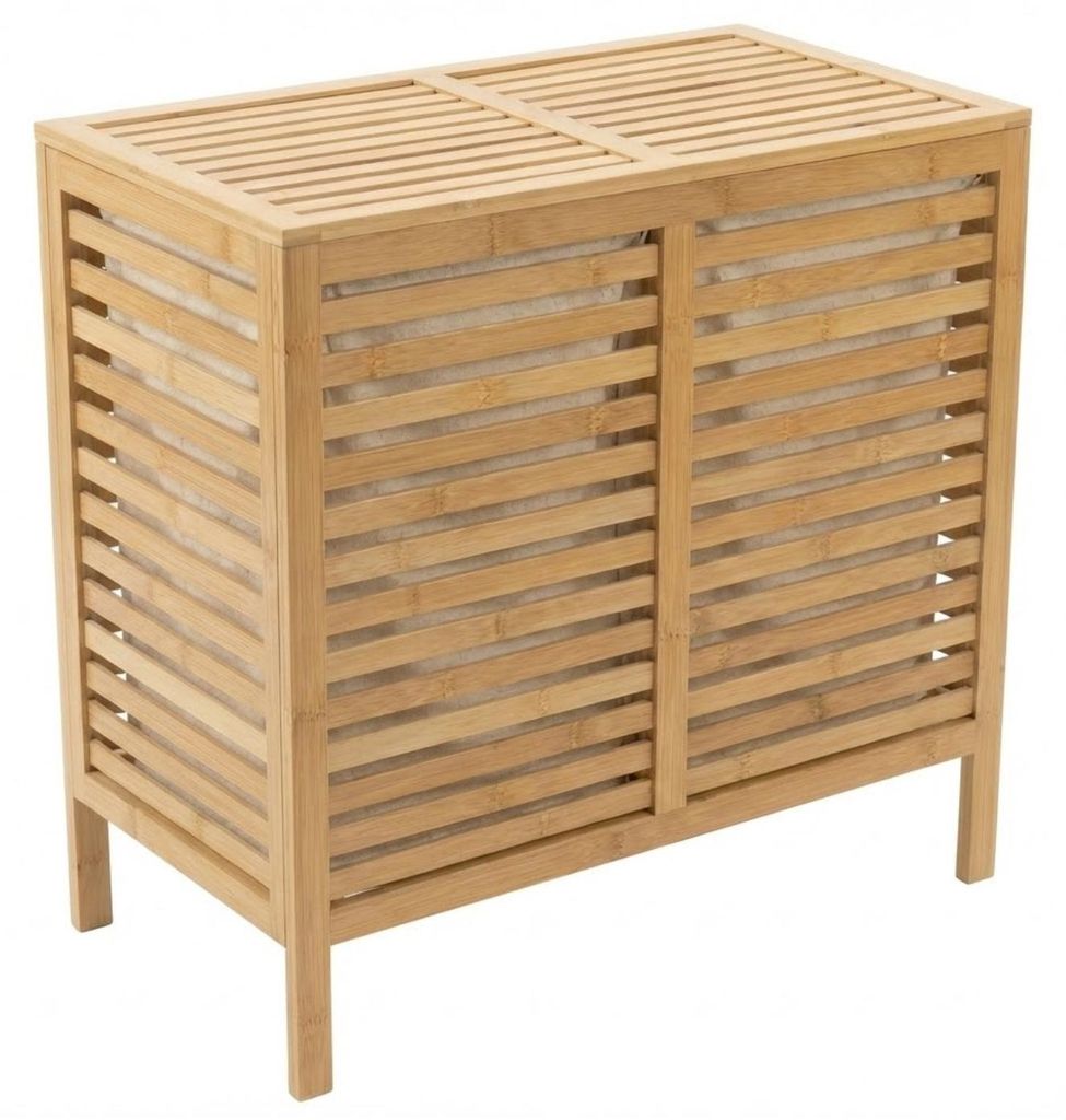 Cesta de bambú para ropa, doble, 90 litros Imagen del producto 