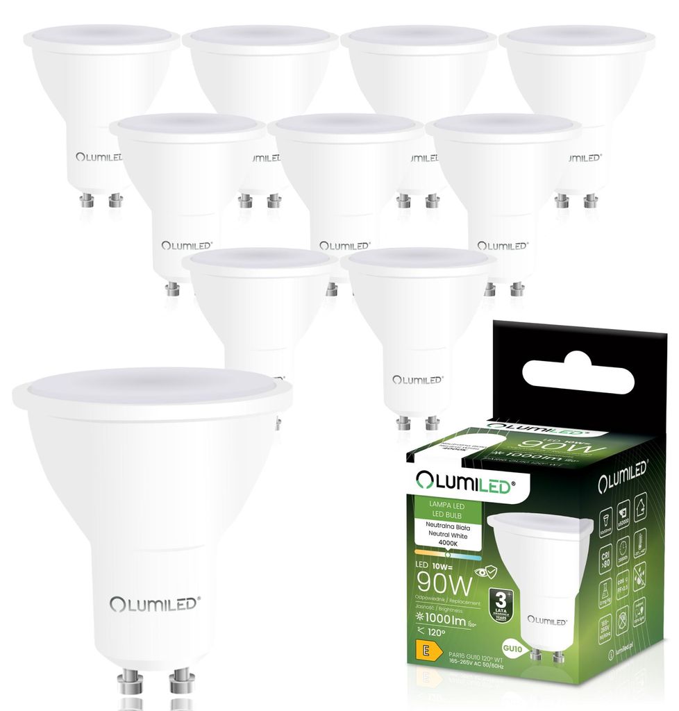 LUMILED GU10 LED Lampe 10W ersetzt 90W 1000lm 4000K Produktbild 