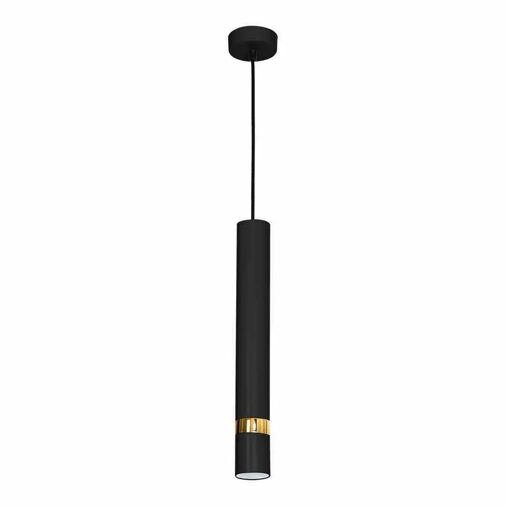 Sospensione Cilindrica Milagro Joker MLP6079 Nero-Oro GU10
