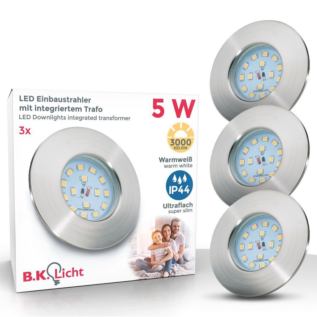 3x LED zapustené bodové ultraploché kúpeľňové stropné Obrázok produktu 